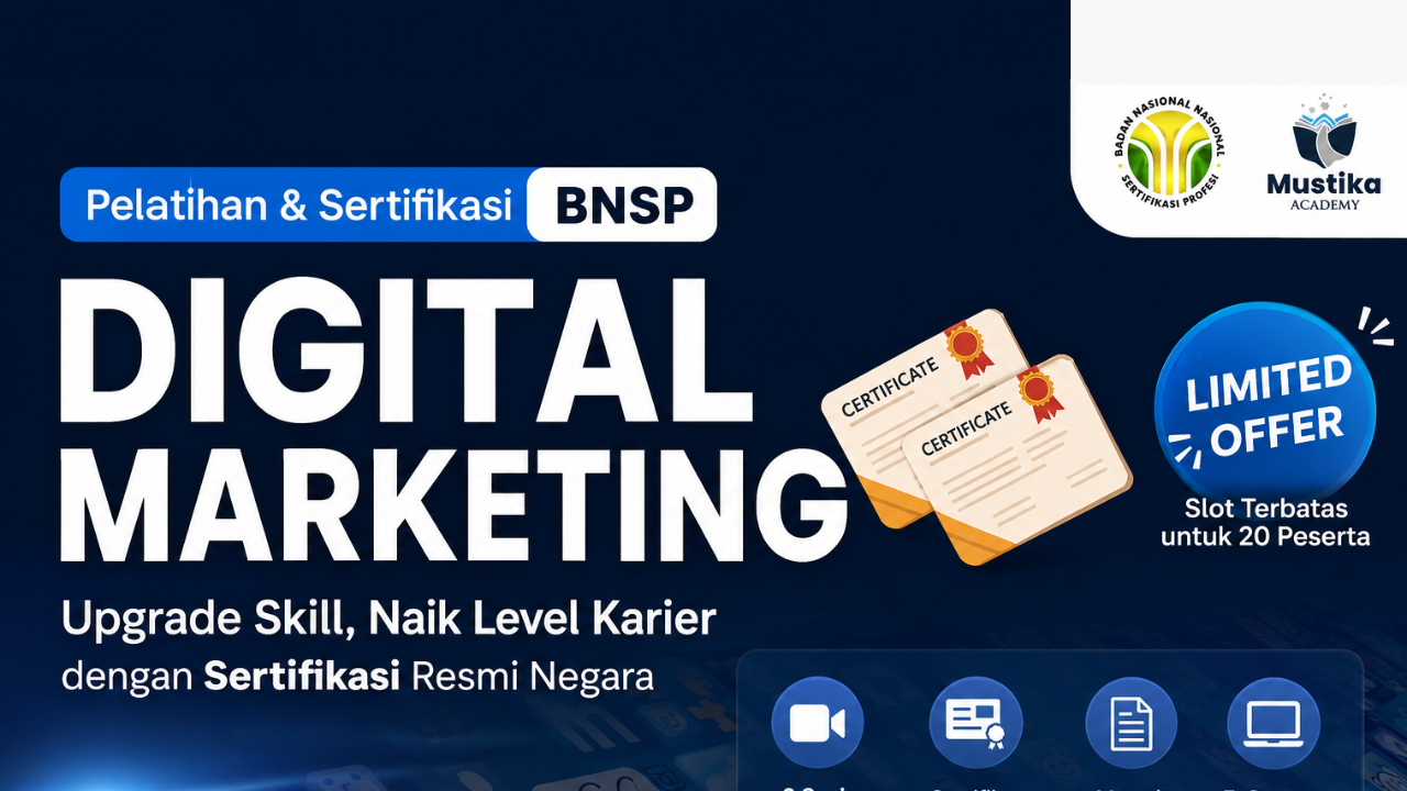 Pelatihan dan sertifikasi BNSP DIgital Marketing