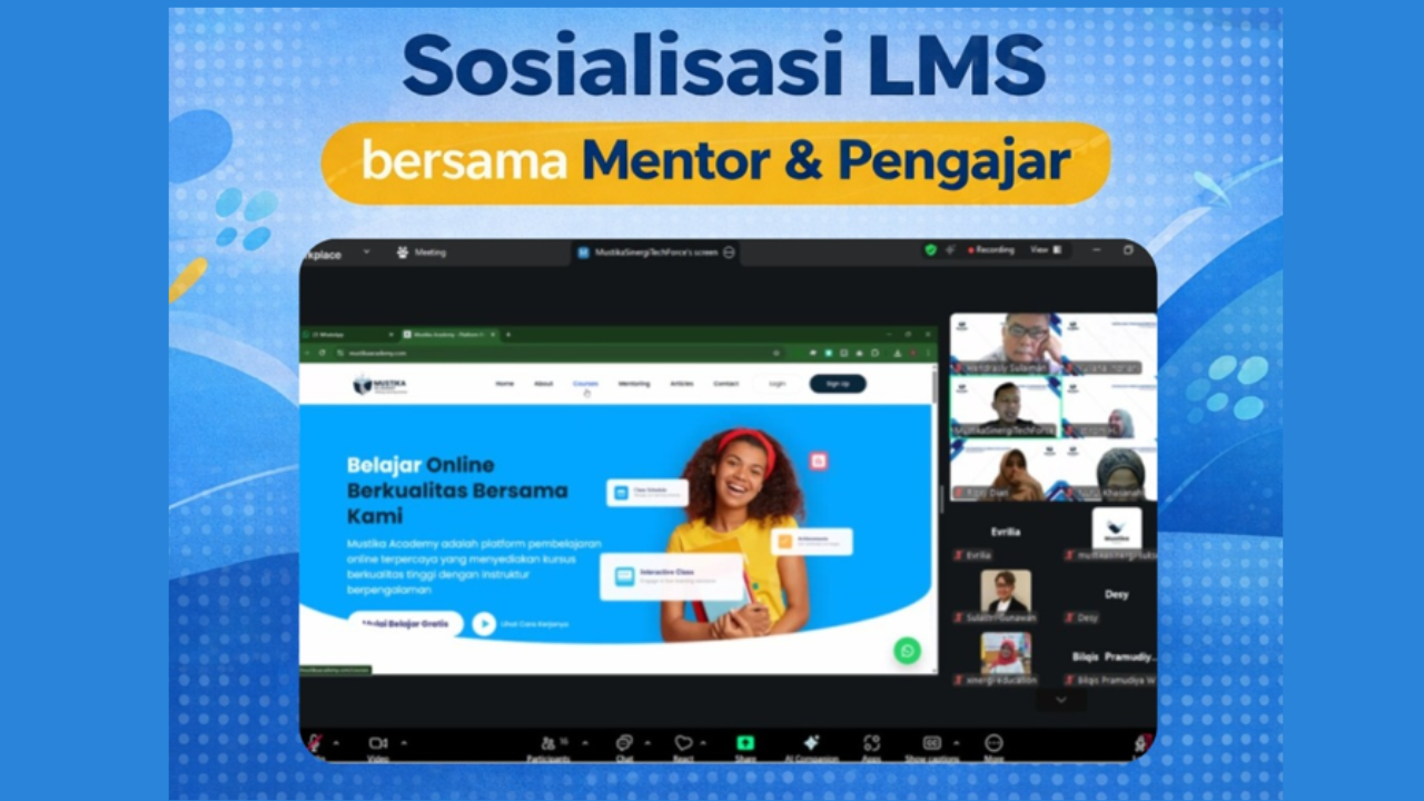 Sosialisasi LMS Mustika Academy Bersama Mentor & Pengajar